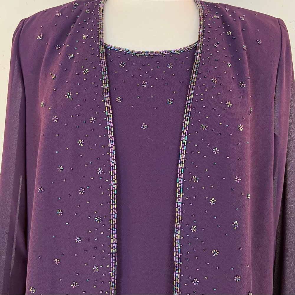 NWT Vintage Long Evening Dress by R&M Richards Size 10 in Eggplant